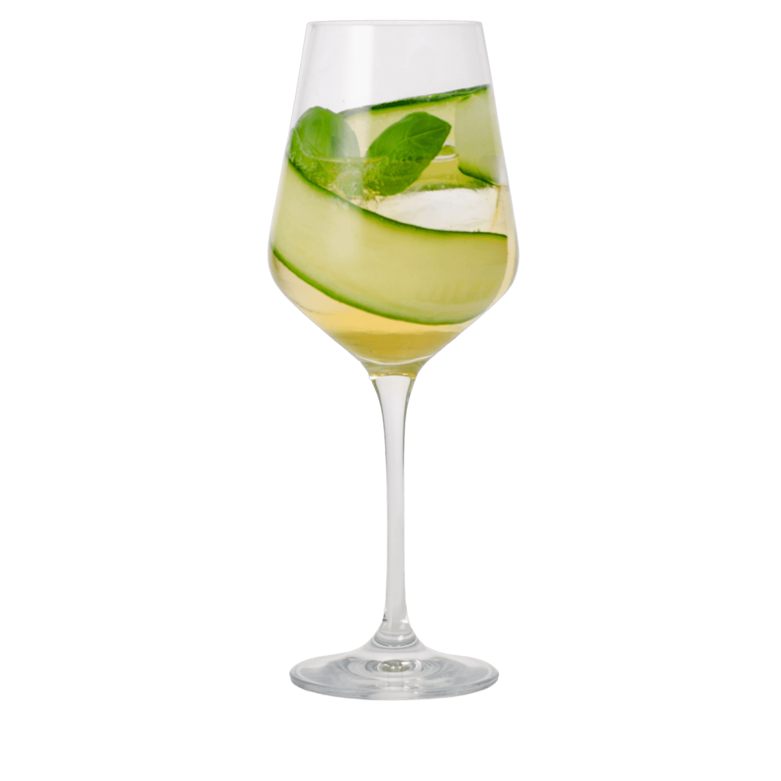 Garden Spritz mit Herbalist Weiß, Schaumwein, Gurke und Basilikum